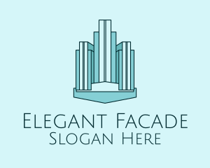 Blue Skyscraper Building  logo design