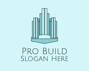 Blue Skyscraper Building  logo design