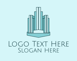 Office Building - Blue Skyscraper Building logo design