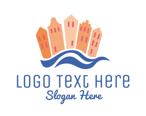 City - Beach Town Vacation logo design