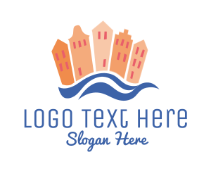 Real Estate - Beach Town Vacation logo design