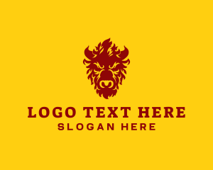 Meat - Bull Bison Horn logo design