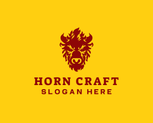 Bull Bison Horn logo design
