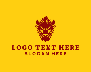 Beef - Bull Bison Horn logo design