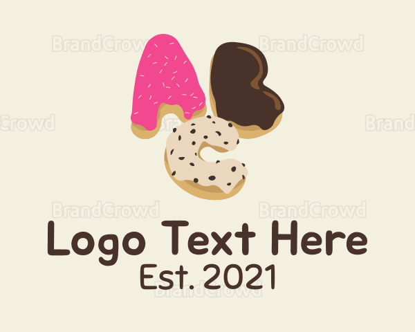 Donut Alphabet Letter ABC Logo