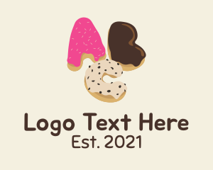 Bread - Donut Alphabet Letter ABC logo design