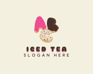 Donut Alphabet Letter ABC logo design