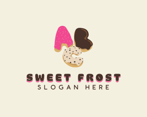 Donut Alphabet Letter ABC logo design