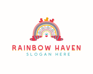 Rainbow Duck Kindergarten logo design