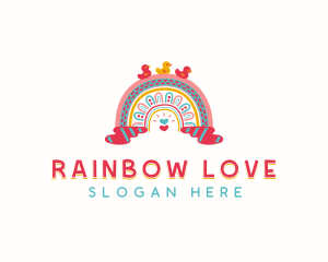 Rainbow Duck Kindergarten logo design