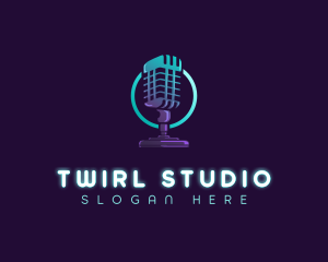 Microphone Radio Studio logo design