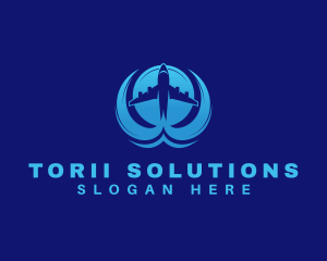 Travel Airplane Trip logo design