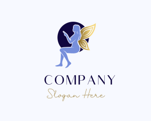 Magical - Fairy Golden Wings logo design