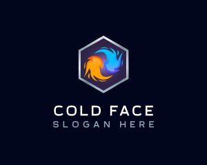 HVAC Hot Cold Fire logo design