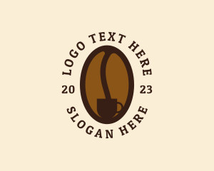 Coffee Bean - Hot Coffee Cup logo design