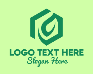 Crop - Green Environmental Hexagon logo design