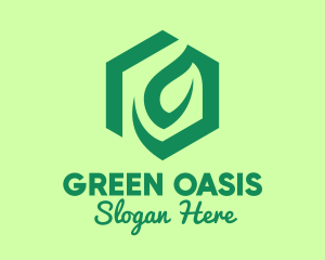 Green Environmental Hexagon logo design