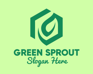 Green Environmental Hexagon logo design