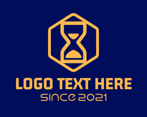Hourglass - Orange Hourglass Hexagon logo design