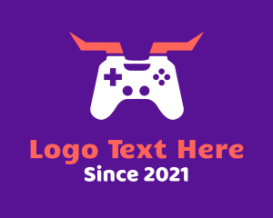 Gamepad - Horned Game Controller logo design
