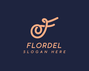 Luxurious Cursive Letter F logo design