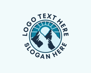 Trekking - Mountain Hike Adventure logo design