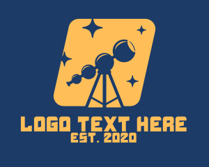 Starry - Orange Stars Telescope logo design