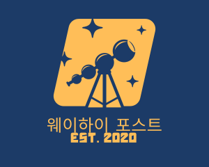 Orange Stars Telescope  logo design