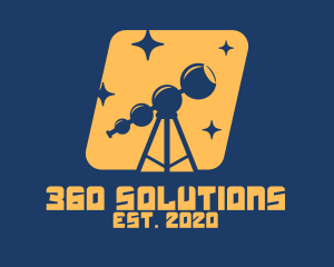 Orange Stars Telescope  logo design