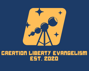 Orange Stars Telescope  logo design