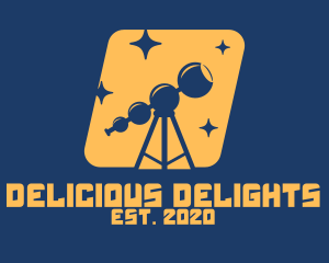 Orange Stars Telescope  logo design