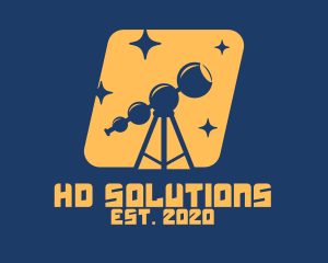 Orange Stars Telescope  logo design