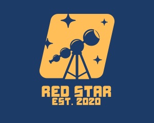 Orange Stars Telescope  logo design