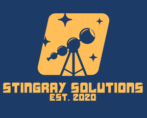 Orange Stars Telescope  logo design