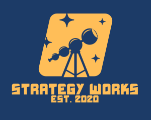 Orange Stars Telescope  logo design