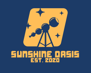 Orange Stars Telescope  logo design