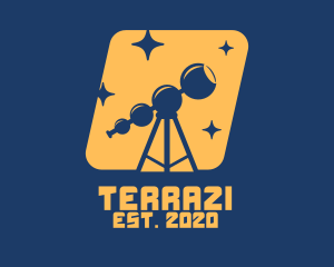 Orange Stars Telescope  logo design