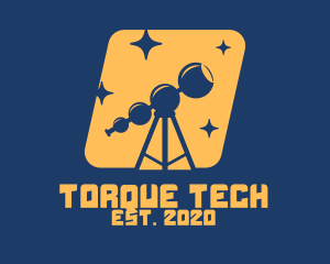 Orange Stars Telescope  logo design