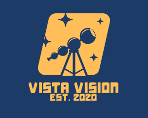 View - Orange Stars Telescope logo design
