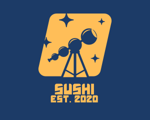 Orange Stars Telescope  logo design