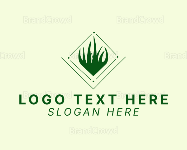 Simple Diamond Grass Logo