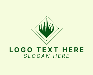 Lawn Maintenance - Simple Diamond Grass logo design