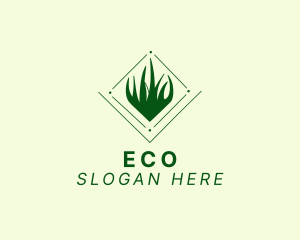 Lawn Maintenance - Simple Diamond Grass logo design