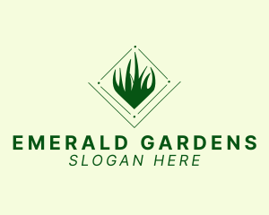 Simple Diamond Grass  logo design