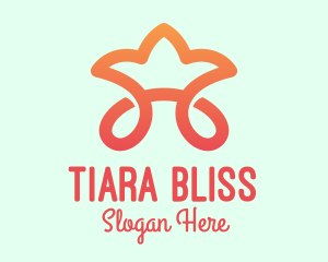 Tiara - Orange Star Tiara logo design