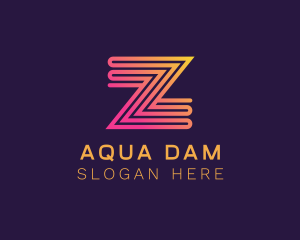 Modern Zigzag Line Letter Z logo design