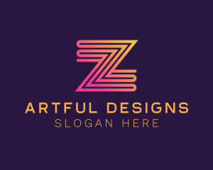 Modern Zigzag Line Letter Z logo design