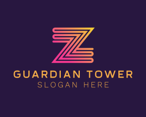 Modern Zigzag Line Letter Z logo design