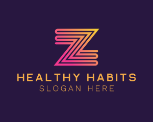 Modern Zigzag Line Letter Z logo design