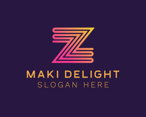 Modern Zigzag Line Letter Z logo design